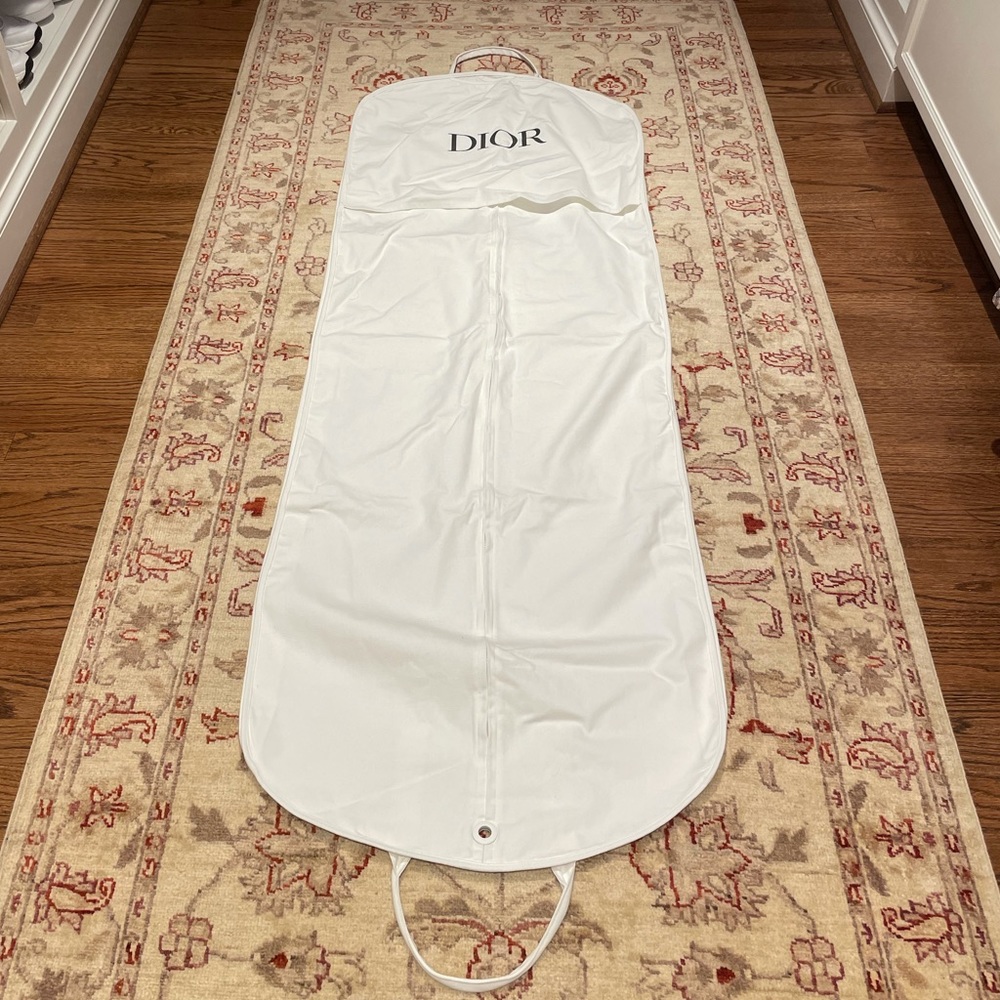 Dior White Canvas Long Gown Dress Garment Bag - Picture 2 of 3